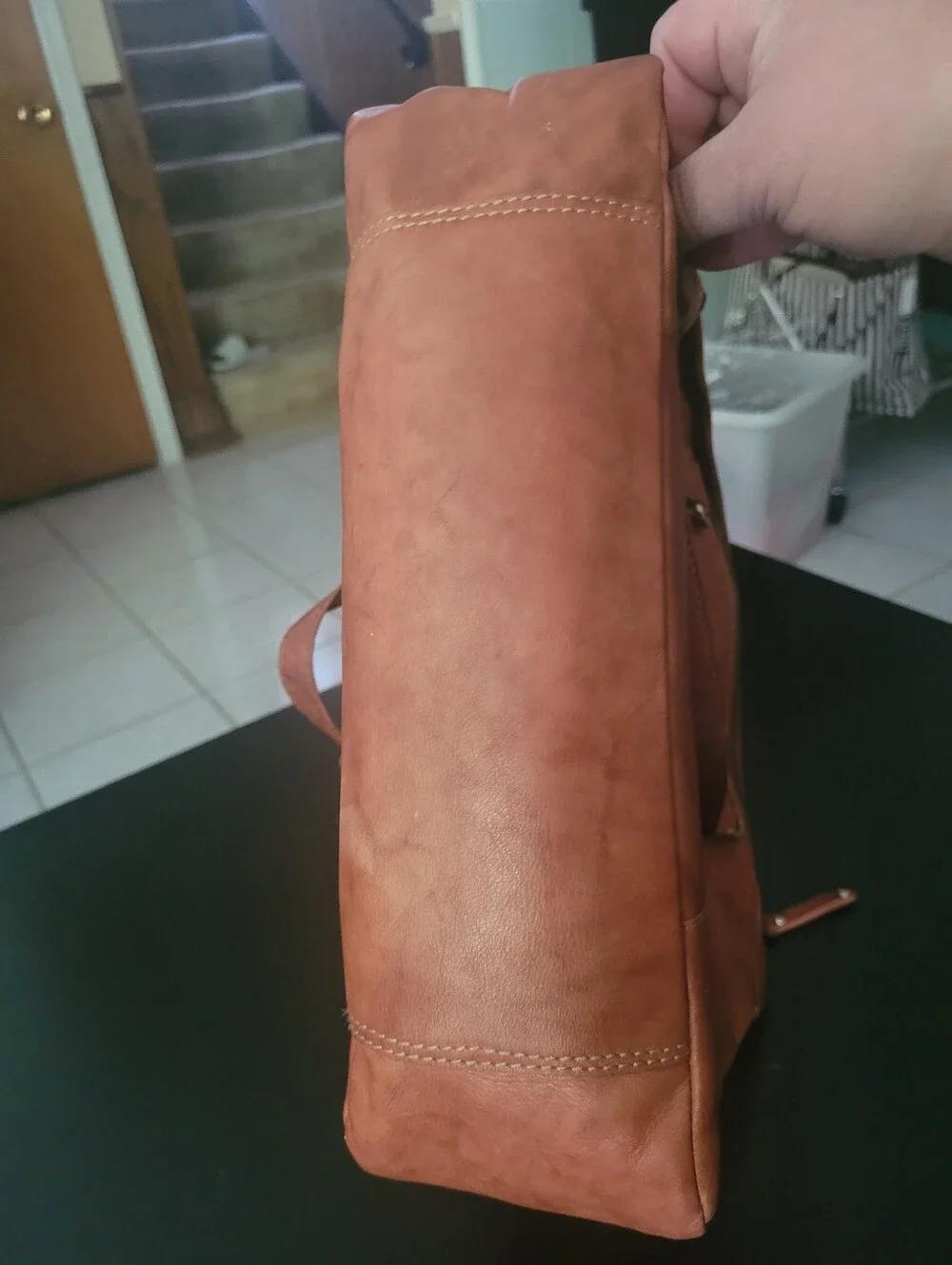 Tan Leather Satchel Handbag - Classic Everyday Tote - Cones With Crossbody Strap